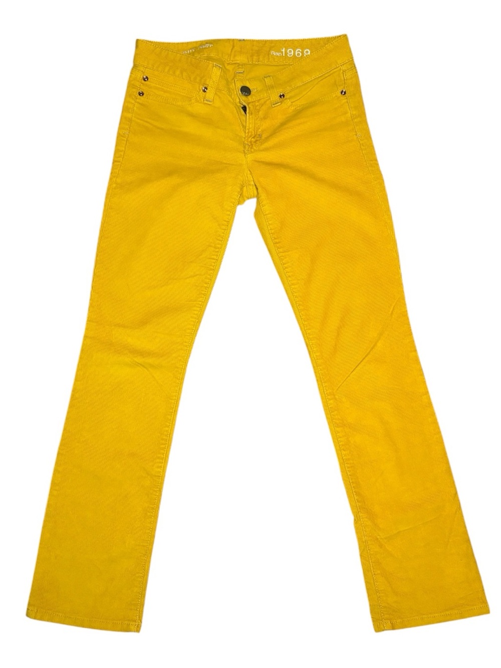 GAP 1969 Mustard Yellow Corduroy Low Raise Straight Leg Pants